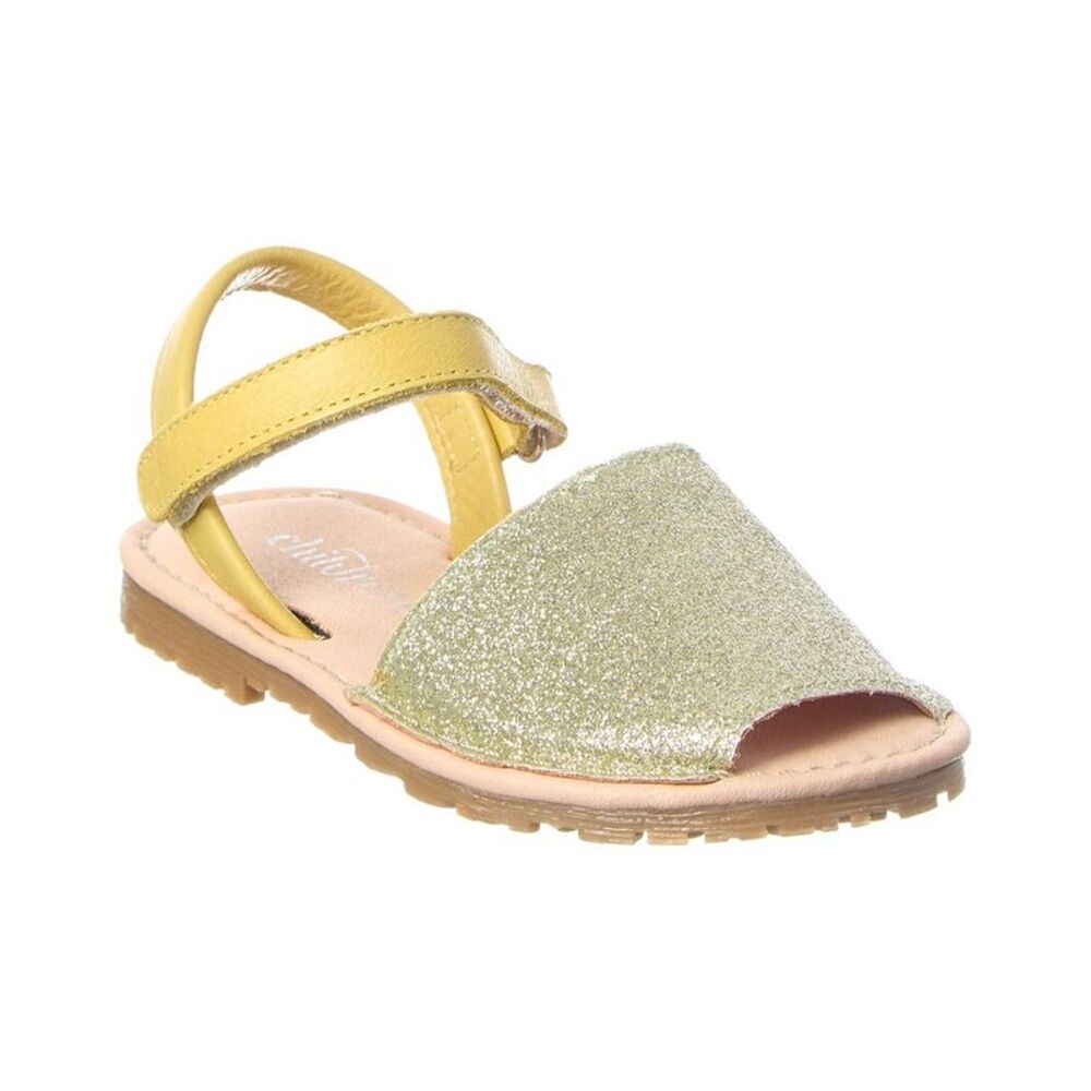 Children Chic Lily Leather Sandal, Yellow